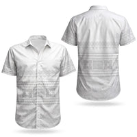Samoa White Sunday Couples Matching Puletasi and Hawaiian Shirt Lotu Tamaiti Samoan Siapo Teuila Flowers