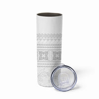 Samoa White Sunday Skinny Tumbler Lotu Tamaiti Samoan Siapo Teuila Flowers