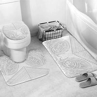 Niue White Sunday Bathroom Set Aho Tapu Fanau Hiapo Pattern