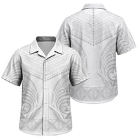Niue White Sunday Family Matching Tank Maxi Dress and Hawaiian Shirt Aho Tapu Fanau Hiapo Pattern