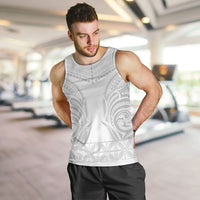 Niue White Sunday Men Tank Top Aho Tapu Fanau Hiapo Pattern