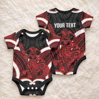 Whero Aotearoa Atua Tumatauenga Personalised Baby Onesie Maori God Of War Tiki With Taiaha