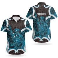 Kikorangi Aotearoa Atua Tumatauenga Personalised Couples Matching Tank Maxi Dress and Hawaiian Shirt Maori God Of War Tiki With Taiaha