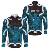 Kikorangi Aotearoa Atua Tumatauenga Personalised Family Matching Long Sleeve Bodycon Dress and Hawaiian Shirt Maori God Of War Tiki With Taiaha