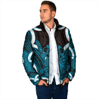 Kikorangi Aotearoa Atua Tumatauenga Personalised Padded Jacket Maori God Of War Tiki With Taiaha