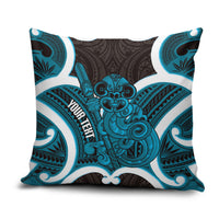 Kikorangi Aotearoa Atua Tumatauenga Personalised Pillow Cover Maori God Of War Tiki With Taiaha