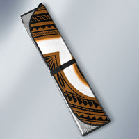 Karaka Aotearoa Atua Tumatauenga Personalised Auto Sun Shade Maori God Of War Tiki With Taiaha LT14 - Polynesian Pride