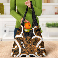 Karaka Aotearoa Atua Tumatauenga Personalised Grocery Bag Maori God Of War Tiki With Taiaha