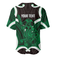 Kakariki Aotearoa Atua Tumatauenga Personalised Baseball Jersey Maori God Of War Tiki With Taiaha LT14 - Polynesian Pride