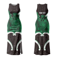 Kakariki Aotearoa Atua Tumatauenga Personalised Couples Matching Tank Maxi Dress and Hawaiian Shirt Maori God Of War Tiki With Taiaha LT14 - Polynesian Pride
