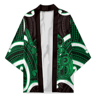 Kakariki Aotearoa Atua Tumatauenga Personalised Kimono Maori God Of War Tiki With Taiaha LT14 Unisex Green - Polynesian Pride