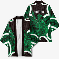 Kakariki Aotearoa Atua Tumatauenga Personalised Kimono Maori God Of War Tiki With Taiaha LT14 - Polynesian Pride