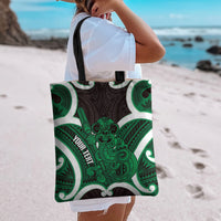 Kakariki Aotearoa Atua Tumatauenga Personalised Tote Bag Maori God Of War Tiki With Taiaha LT14 - Polynesian Pride