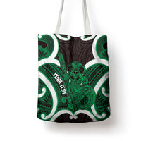 Kakariki Aotearoa Atua Tumatauenga Personalised Tote Bag Maori God Of War Tiki With Taiaha LT14 - Polynesian Pride