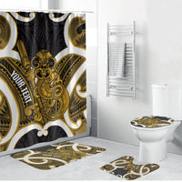 Kowhai Aotearoa Atua Tumatauenga Personalised Bathroom Set Maori God Of War Tiki With Taiaha LT14 Bathroom Set (4 pcs) Yellow - Polynesian Pride