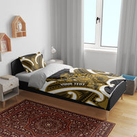 Kowhai Aotearoa Atua Tumatauenga Personalised Bedding Set Maori God Of War Tiki With Taiaha LT14 - Polynesian Pride