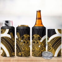Kowhai Aotearoa Atua Tumatauenga 4 in 1 Can Cooler Tumbler Maori God Of War Tiki With Taiaha LT14 - Polynesian Pride