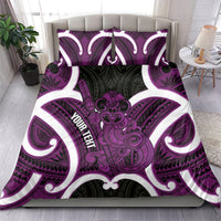 Waiporoporo Aotearoa Atua Tumatauenga Personalised Bedding Set Maori God Of War Tiki With Taiaha LT14 - Polynesian Pride