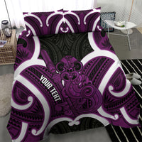 Waiporoporo Aotearoa Atua Tumatauenga Personalised Bedding Set Maori God Of War Tiki With Taiaha LT14 - Polynesian Pride