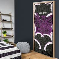 Waiporoporo Aotearoa Atua Tumatauenga Personalised Door Cover Maori God Of War Tiki With Taiaha LT14 - Polynesian Pride