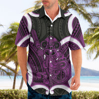 Waiporoporo Aotearoa Atua Tumatauenga Personalised Hawaiian Shirt Maori God Of War Tiki With Taiaha LT14 - Polynesian Pride