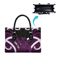 Waiporoporo Aotearoa Atua Tumatauenga Personalised Leather Bag Maori God Of War Tiki With Taiaha LT14 - Polynesian Pride