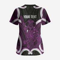 Waiporoporo Aotearoa Atua Tumatauenga Personalised Scrub Top Maori God Of War Tiki With Taiaha LT14 - Polynesian Pride
