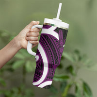 Waiporoporo Aotearoa Atua Tumatauenga Tumbler With Handle Maori God Of War Tiki With Taiaha LT14 - Polynesian Pride