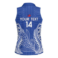 Custom Manu Samoa Rugby 2024 Women Sleeveless Polo Shirt Go Champions Samoan Tattoo