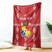 Custom Tonga Rugby 2024 Blanket Go Champions Ikale Tahi Ngatu Pattern