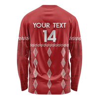 Custom Tonga Rugby 2024 Long Sleeve Shirt Go Champions Ikale Tahi Ngatu Pattern