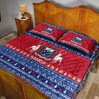 Personalised Samoa Christmas Quilt Bed Set Samoan Coat Of Arms Manuia Le Kirisimas LT14 - Polynesian Pride