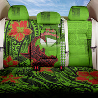 Personalised Hawaii Christmas Back Car Seat Cover Mele Kalikimaka Kakau Polynesian Shark Tattoo LT14 One Size Green - Polynesian Pride