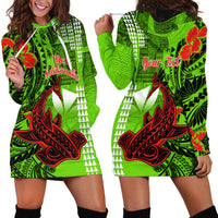 Personalised Hawaii Christmas Hoodie Dress Mele Kalikimaka Kakau Polynesian Shark Tattoo LT14 - Polynesian Pride