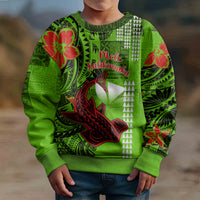 Personalised Hawaii Christmas Kid Ugly Christmas Sweater Mele Kalikimaka Kakau Polynesian Shark Tattoo LT14 - Polynesian Pride
