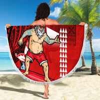 Personalised Hawaii Christmas Beach Blanket Mele Kalikimaka Surfing Santa Claus LT14 - Wonder Print Shop