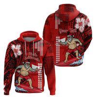 Personalised Hawaii Christmas Hoodie Mele Kalikimaka Surfing Santa Claus LT14 - Polynesian Pride