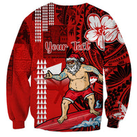Personalised Hawaii Christmas Sweatshirt Mele Kalikimaka Surfing Santa Claus LT14 - Polynesian Pride