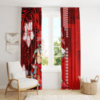 Personalised Hawaii Christmas Window Curtain Mele Kalikimaka Surfing Santa Claus LT14 - Polynesian Pride