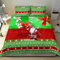 Personalised Hawaii Christmas Bedding Set Mele Kalikimaka Hawaiian Santa Tropical Vibes LT14 - Polynesian Pride