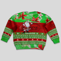 Personalised Hawaii Christmas Kid Ugly Christmas Sweater Mele Kalikimaka Hawaiian Santa Tropical Vibes LT14 - Polynesian Pride