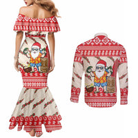 Hawaii Christmas Six Seven Couples Matching Mermaid Dress and Long Sleeve Button Shirt Mele Kalikimaka Funny Santa 67 Gen Alpha Slang - Polynesian Pride