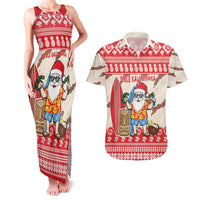 Hawaii Christmas Six Seven Couples Matching Tank Maxi Dress and Hawaiian Shirt Mele Kalikimaka Funny Santa 67 Gen Alpha Slang - Polynesian Pride