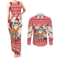 Hawaii Christmas Six Seven Couples Matching Tank Maxi Dress and Long Sleeve Button Shirt Mele Kalikimaka Funny Santa 67 Gen Alpha Slang - Polynesian Pride