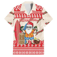 Hawaii Christmas Six Seven Family Matching Mermaid Dress and Hawaiian Shirt Mele Kalikimaka Funny Santa 67 Gen Alpha Slang LT14 Dad's Shirt - Short Sleeve Red - Polynesian Pride