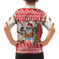 Hawaii Christmas Six Seven Family Matching Off Shoulder Maxi Dress and Hawaiian Shirt Mele Kalikimaka Funny Santa 67 Gen Alpha Slang LT14 - Polynesian Pride