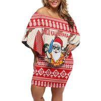 Hawaii Christmas Six Seven Family Matching Off Shoulder Short Dress and Hawaiian Shirt Mele Kalikimaka Funny Santa 67 Gen Alpha Slang - Polynesian Pride