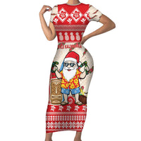 Hawaii Christmas Six Seven Family Matching Short Sleeve Bodycon Dress and Hawaiian Shirt Mele Kalikimaka Funny Santa 67 Gen Alpha Slang - Polynesian Pride