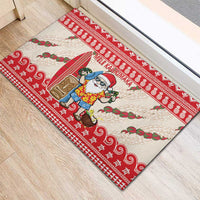Hawaii Christmas Six Seven Rubber Doormat Mele Kalikimaka Funny Santa 67 Gen Alpha Slang - Polynesian Pride