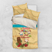 Aloha Hawaii Mele Kalikimaka Bedding Set Beachy Funny Santa Hawaiian Lei - Polynesian Pride